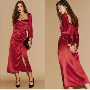 Gloriana Red Silk Midi Dress NWT Discontinued